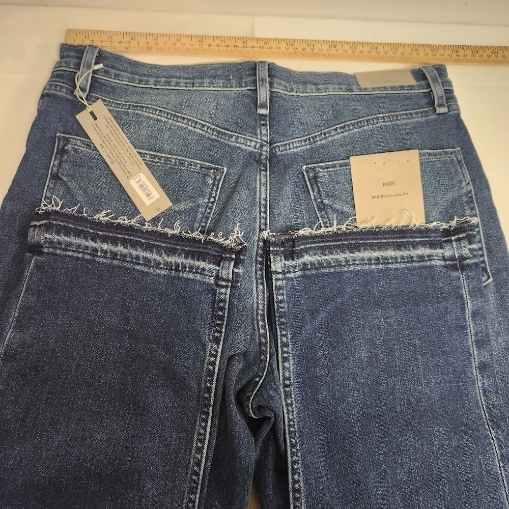 Hudson Jade distressed jeans size 30×30 raw hem Mid-Rise Loose fit - Picture 3 of 13